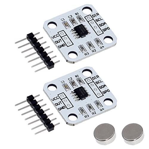 Hailege 2pcs AS5600 Magnetischer Winkelmesssensor Magnetisches Encoder-Modul 12Bit Hohe Präzision mit Magnet