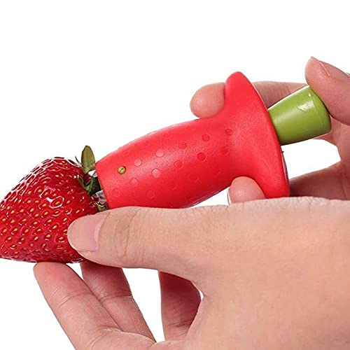 Erdbeerstrunkentferner Strunkentferner Erdbeerausstecher Obstbeere Tomaten Gemüse Top Stiel Kernkranz Entferner Küchenhelfer Entkerner Gadget (Erdbeere)