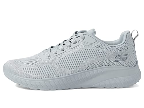 Skechers Damen BOBS Squad Chaos FACE Off Sportschuhe, Light Grey Engineered Knit, 38.5 EU