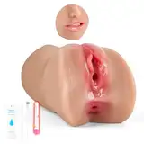 Realistische Masturbator Masturbieren für Männer, 3 in 1 Taschenmuschi Realistisch Groß mit 3D Vagina Klitoris Anal Weichem Mund Sex Spielzeug für die Männer Masturbatoren Blowjob Deep Throat Sex Toys