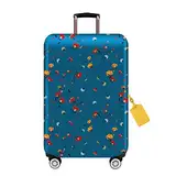 FANSU Elastisch Kofferhülle Kofferschutzhülle mit Modern Kreativdruck für 18 bis 32 Zoll Reisekoffer, Schutzhülle Waschbar Reisekoffer Gepäck Cover mit Reißverschluss (Blumen,XL(28-29 Zoll))