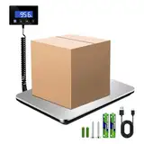 Paketwaage, 200kg/10g Hochpräzise Digitale Plattformwaage mit Hold/Tara-Funktion, Digitalwaage mit LCD-Anzeige zur Wandmontage für Paket, Gepäck, Lager und Hausgebrauch, Wiederaufladbar
