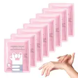 Ziegenmilch Handmaske, Hydrierende Handmasken, über Nacht feuchtigkeitsspendende Handschuhe für trockene und rissige Hände, Hand Peel Maske verjüngt und repariert rauhe Handhaut, 8 Stück