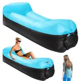 DANNEEFORSU7 Aufblasbares Sofa 230 * 70cm Wasserdichtes Luftsofa Outdoor Tragbares Aufblasbar Luft Sofa Couch Air Lounger für Camping Urlaub Schwimmbad Strandparties Hinterhof Blau