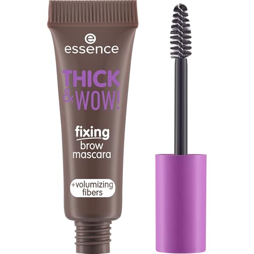 essence THICK & WOW! fixing brow mascara, Augenbrauengel, Nr. 02, Braun, volumengebend, fixierend, vegan, ohne Mikroplastikpartikel, Nanopartikel frei, ohne Parfüm, 1er Pack (6ml)