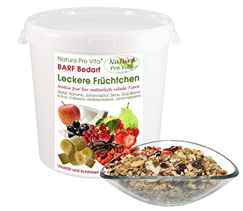 Barffrüchte Hund natürliche Obstmischung glutenfrei getreidefrei zuckerfrei ohne Chemie vitaminreicher Fruchtmix Barfen Hund NaturaProVita 1kg