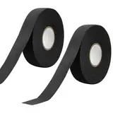 SCROLIEY Schläger Tape, 2 Rollen Eishockey Tape 25m*25mm, Selbstklebendes Griffband für Badmintongriff Golfschläger (Schwarz)