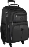 MATEIN Business Trolley Rucksack mit Rollen, 40L Reiserucksack mit 4 Rädern, 17 Zoll Laptop Handgepäck Flugzeug Damen Schultrolley Herren Kofferrucksack für Uni, Arbeit, Schwarz