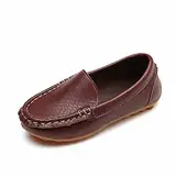 Kinder Mokassins Bootsschuhe, MäDchen Weiches Leder Loafer Jungen Flache Halbschuhe Rutschfest Ballerinas Leichte Bohnen Schuhe Kinder Freizeitschuhe Barfussschuhe Kinder Lauflernschuhe Kinderschuhe