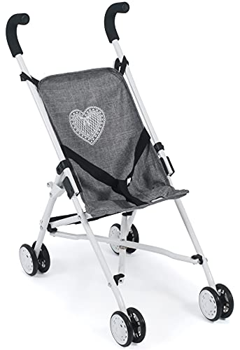 Puppenbuggy Roma, Puppenwagen, Mini-Buggy, Jeans Grau