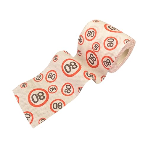 80 Geburtstag Geschenk Klopapier Fun Verkehrszeichen rot/weiß - Originelles Geburtstagsgeschenk für einen gelungenen 80 Geburtstag Mann oder Frau - Tiwoca