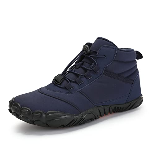 SWZEC Bergxperten OrthoFreezr - orthopädische & wasserfeste Thermo-Barfußschuhe (45,Blau)