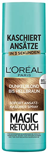 L'Oréal Paris Ansatz-Kaschierspray für stufenlose und natürliche Übergänge, Kaschiert Ansätze bis zur nächsten Haarwäsche, Magic Retouch, Dunkelblond bis Hellbraun, 1 x 75 ml