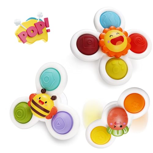 Wholede Saugnapf Spielzeug Baby, Sensorik Spielzeug für Baby, Wasserspielzeug für Kinder, Baby Badewannenspielzeug ab 1 Jahr