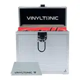 Vinyl Tonic 30,5 cm große Vinyl-Schallplatten-Aufbewahrungsbox, Silber, 17,8 cm, Aktentasche