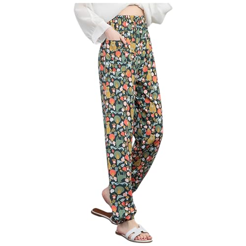 Hose für Damen, Bauhose, trendiger Anzug, Schwimmen, Büro-Shorts, leicht, locker, enganliegend, hohe Taille, gold, L