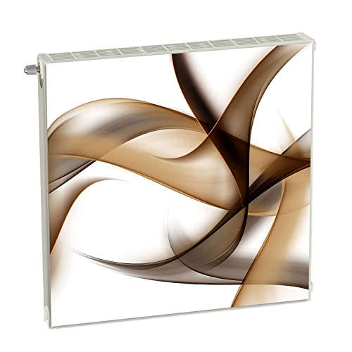 Magnet Heizkörperverkleidung Heizkörperabdeckung Beige Abstrakt 60x60 cm Heizung Abdeckung Verkleidung Magnetische Abdeckmatte Kühlschrank aus Einem Flexiblen Magneten Digitaler Aufdruck