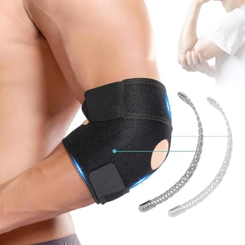 Ellenbogenbandage Einstellbar - Ellbogen Bandage für Tennisarm und Sehnenentzündung - Ellenbogenstütze mit Klettverschluss für Kraftsport