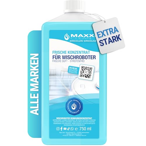 Maxxi Clean | 750 ml Bodenreiniger mit Frische-Duft | geeignet für alle Wischroboter | Universal Reiniger Konzentrat | Wischflüssigkeit für Boden, Parkett, Fliesen | Saugwischer-Reinigungsmittel