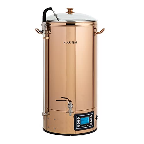 Klarstein Bierbrauset zum Selber Brauen, Edelstahl , 50L Bierbrauanlage, XXL Maischekessel Brewing Kit für Anfänger, 9 Programme, Auto-Modus, 3000W Bier Kessel, Braukessel 50 L