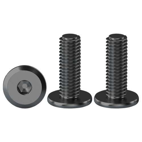 Drenky Schrauben Schwarz M6, Linsenkopfschrauben 20 Stück Edelstahl Schrauben M6x16mm Flachkopfschrauben Innensechskant Möbelschrauben für Möbelmontage, Holzbearbeitungsprojekte