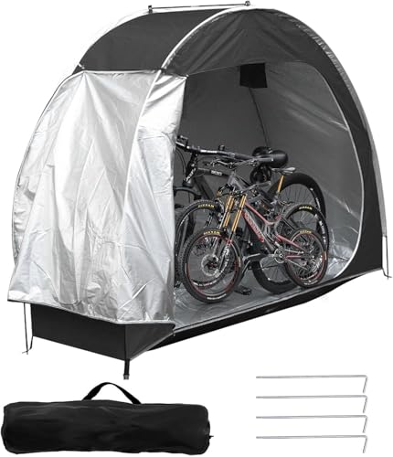 Fahrradzelt, Tragbare Fahrradschuppen, Gerätezelt, Fahrrad Garage, Outdoor Fahrradabdeckung, Camping Gartenzelt Kuppelzelte, 210D Oxford-Stoff, für Fahrräder Motorräder Gartengeräte Rasenmäher, S