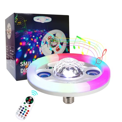 Musik-synchronisierte LED-Partylichter mit Bluetooth-Lautsprecher, energieeffizient, Stroboskop & Farbverlauf, ideal für Tanzflächen, Geburtstagsfeiern & Hausunterhaltung (Disco-Licht ohne Ständer)