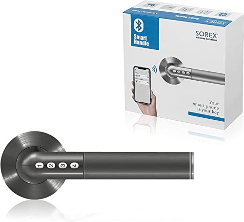 SOREX smart handle code - Haustür Türgriff mit Smart Lock, Türklinke mit Schloss und App-Steuerung | Schwarz