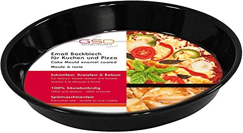 GSD Haushaltsgeräte Back Pizzablech, Aluminium, schwarz, 30 cm