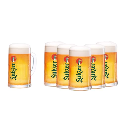 Lübzer Pils Bierseidel Bierkrug Bierhumpen (6 Stück) (0,5 Liter)