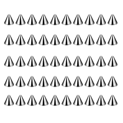 Huacan Ersatzkugel Ersatzkegel Piercing Kugeln Kegeln Set 1,6mm 50 Stk Chirurgenstahl Schraubkugeln Schraubkegeln Ersatz für Nasenpiercing Lippenpiercing Bauchnabelpiercing