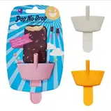 3er Set Tropffreie Eis am Stiel-Halter für Kinder aus Silikon mit Strohhalm, BPA-frei und leicht zu reinigen, Popsicle Holder für Kleinkinder