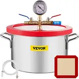 Mophorn Vakuumkammer Edelstahl vacuum chamber vakuumkammer für epoxidharz (6L), grau