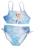 Disney Die Eiskönigin Bikini für Mädchen - ELSA Frozen Kinder Zweiteiler Schwimmanzug Blau (DE/NL/SE/PL, Numerisch, 110, 116, Regular, Blau)