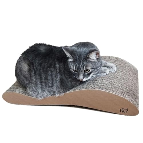 CatStuff Katzenkratzbaum, Pappe Lounge Bett, Kratzbrett aus Wellpappe, verhindern Möbel Schäden - Kratzpappe 68×25×13cm (Unparfümiert)