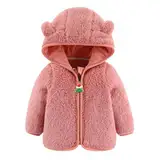 EMATOP Kinder Fleecejacke Warm Gefütterte Winterjacke Winter Plüsch Parka Jacke mit Kapuze Wintermantel Jungen Mädchen Dicke Hoodie Mantel Fleece Plüschjacke Flauschig Kapuzenjacke Outwear