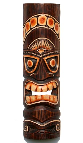 Wogeka - 50 cm Tiki Holz Maske - Neuseeland Maori Wandmaske als Geschenk-Idee Handarbeit Bali Maske68