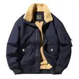 SRZYMJ Winterjacke Herren Parka Dickes Flauschfutter Wintermantel Parka Übergangsjacke Sportlich Freizeitjacke Outdoorjacke Funktionsjacke 3 In 1 Softshelljacke Sweatjacke Steppjacke Fleecejacke