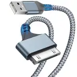 Ladekabel kompatibel mit iPhone 4, USB-auf-30-Pin-Ladekabel, USB-Schnelllade-Synchronisierungsdatenkabel, kompatibel mit iPhone 4 4s, iPhone 3G 3GS, iPad 1 2 3, iPod Touch 4 3 2 1, iPod Classic 3 2 1