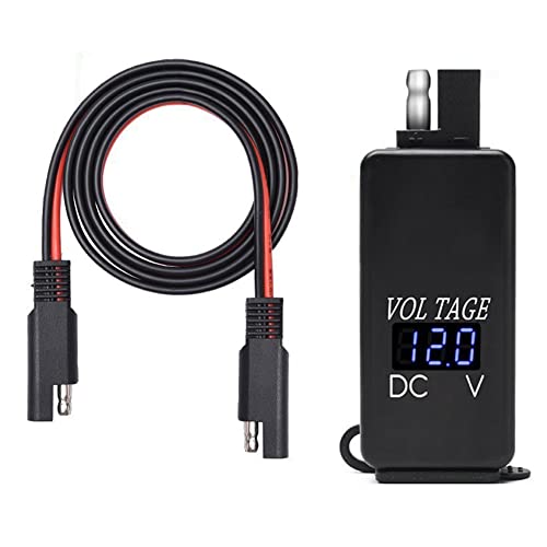 Swiixxer SAE-Zu-USB-Adapter mit Voltmeter Motorrad-Schnelltrennstecker mit Wasserdichtem Dual-USB-LadegeräT für Smartphones