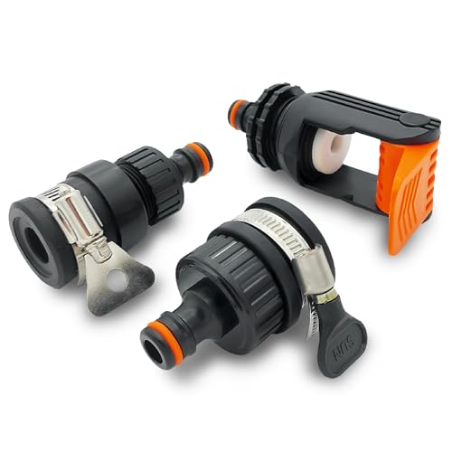 MaJoCompTec® ALLCONNECT universal Wasserhahn Anschluss Set | verstellbarer Wasser Hahnanschluss für Aussenhahn ohne Gewinde | Wohnmobil Caravan Boot Adapter Set (Wasserdieb-Set)