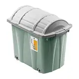 PAFEN Piraten Spielzeugkiste 62l mit Rollen - Schatzkiste 58 x 51 x 37,5cm - Spielzeugbehälter mit Deckel Aufbewahrungsbox für Kinder Ordnungsbox, Grün