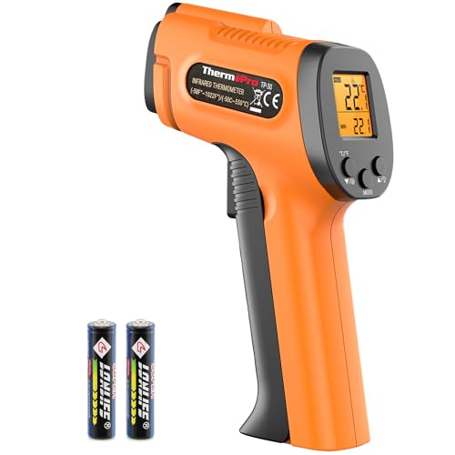 ThermoPro TP30 Infrarot Thermometer Laser Temperaturmessgerät -50°C ~ 550°C Emissionsgrad einstellbar MAX/MIN/AVG-Messwerte (NICHT für Mensch) Ideal für Klimaanlage, Automotor, Bodenheizung