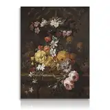 NymphFable Vintage Blume Leinwand Bilder, klassische Blume Ölgemälde Wandposter für Bauernhaus Schlafzimmer Wohnzimmer Dekor 12x16 ohne Rahmen