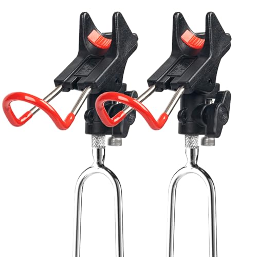 Sgehai 2 Stück rutenhalter,angelständer rutenhalter,-rutenhalter angel 360°einstellbar,angelruten rutenhalter edelstahl robust, stabil und langlebig