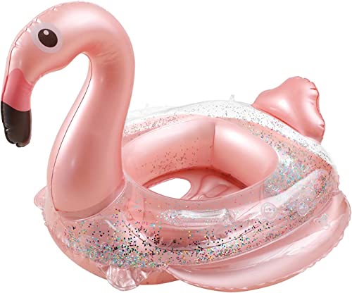 Einhorn Meerjungfrau Flamingo Dinosaurier Baby Schwimmring,Baby Schwimmhilfen mit Schwimmsitz,Baby Schwimmring Verstellbare aufblasbare Schwimmen Float für Kinder (Flamingo)