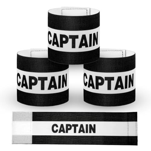 3 Stück Fußball Kapitänsbinde, Kapitänsbinde Kinder Verstellbare Kapitänsbinde Kinder Fussball, Schwarz Spielführerbinde Elastic Kapitänsbinde Fussball Für Fußball, Rugby Hockey Erwachsene Und Kinder