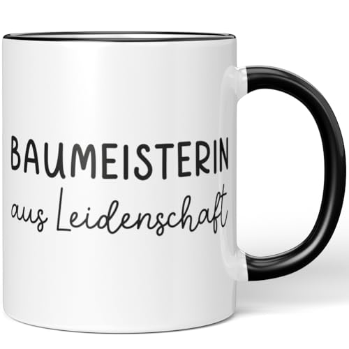 JUNIWORDS Tasse, Baumeisterin aus Leidenschaft, Schwarz (6632519)