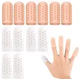 Fingerschutz Silikon, 12 Stück Gel Fingerlinge, Atmungsaktives Fingerkuppenschutz, Fingerschutz, Fingerhülsen, Daumenschutz, Silikon Fingerschützer, Fingerschutz Unterstützung,Fingerlinge Daumenschutz