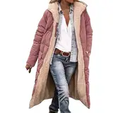 Warehouse Deals, Angebote Damen, Winterjacke Damen Warm Gefüttert Modischer Warmer Wintermantel Für Damen Doppelseitig Langärmelig Daunenjacke Mit Kapuze Weste Fell Damen, Damen Jacken Sale Reduziert